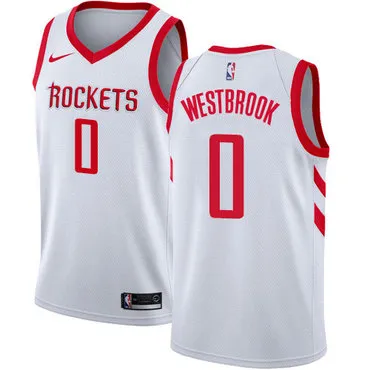 新赛季 火箭0号拉塞尔·威斯布鲁克（Russell Westbrook） 旧款 白色 球衣_
